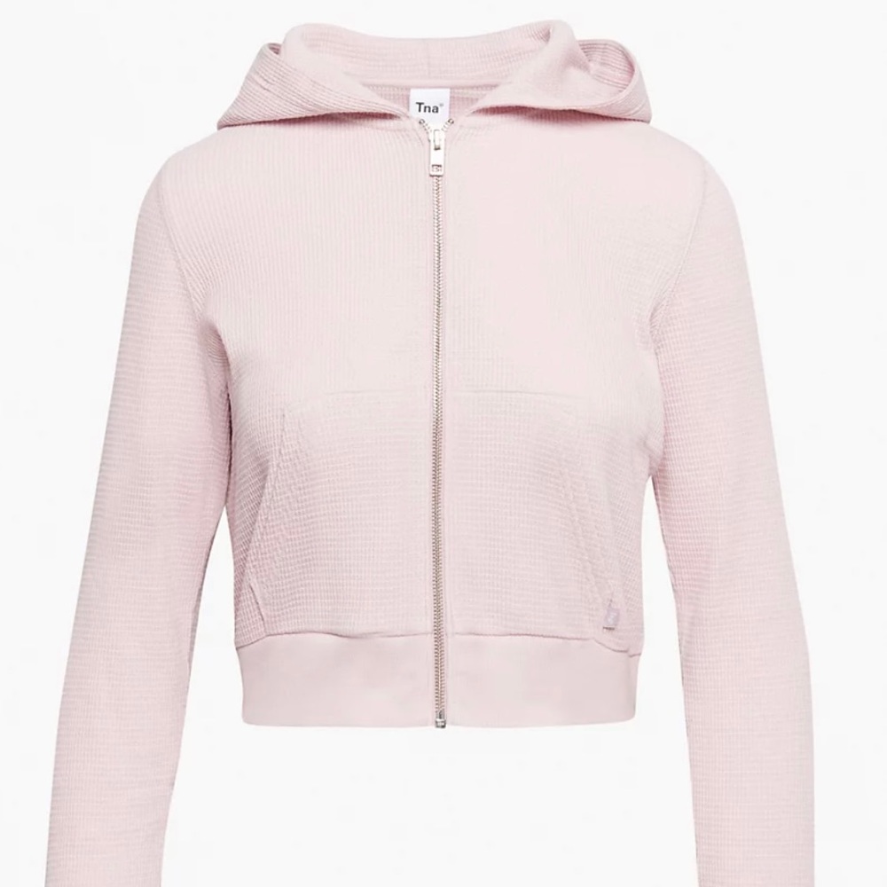 TNA pink waffle sweater